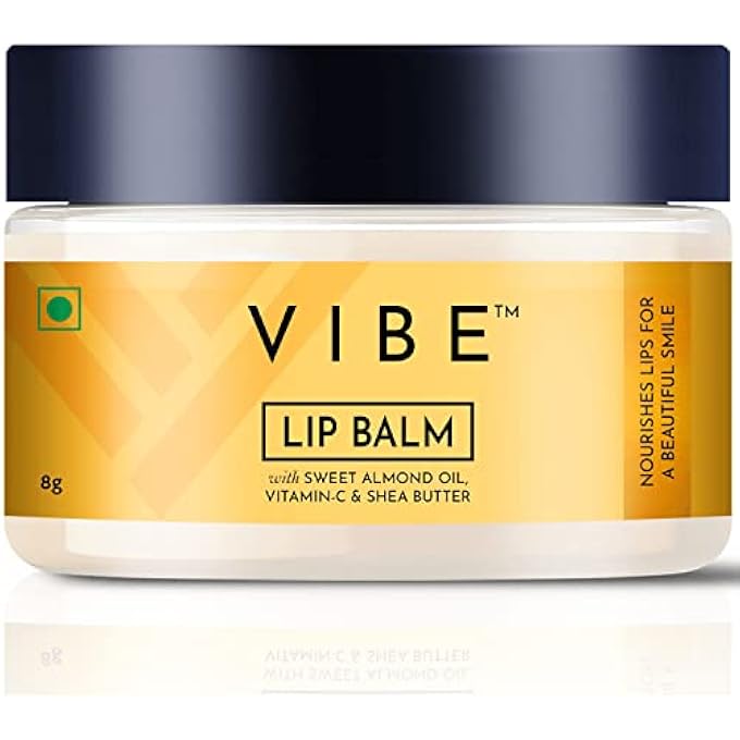 Vibe 100% NATURAL LIP BALM FOR WOMEN & MEN - 8G, LIP CARE WITH SWEET ALMOND, VITAMIN C, SHEA BUTTER & GRAPEFRUIT ESSENTIAL OILS, LIP BALM FOR CHAPPED AND DRY LIPS - Image 1